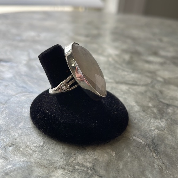 Large Moonstone and Sterling Silver Ring - Picture 2 of 2